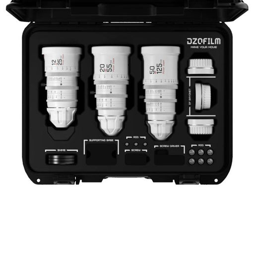 DZOFILM Pictor T2.8 Super35 Zoom 3-Lens Kit (PL & EF Mount, White)