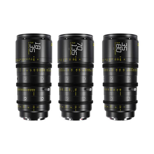 Dzofilm Catta acE Ff 18-35/35-80/70-135mm T2.9 Cine 3-Lens Bundle (PL/EF, Black)