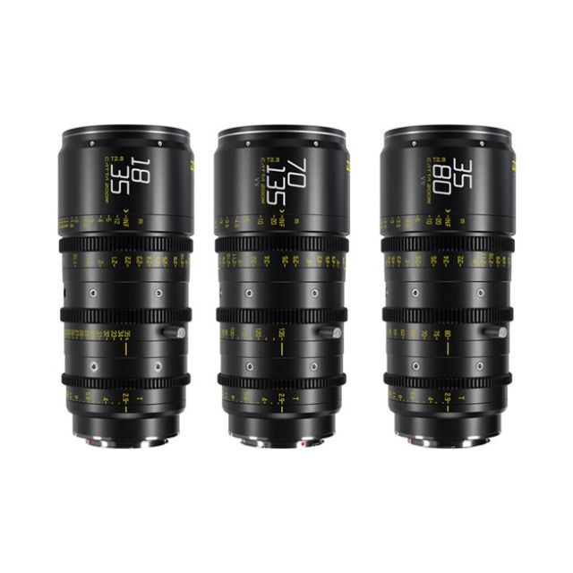Dzofilm Catta acE Ff 18-35/35-80/70-135mm T2.9 Cine 3-Lens Bundle (PL/EF, Black)