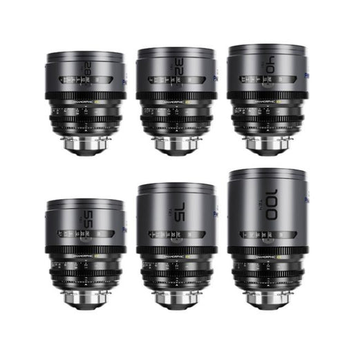 DZOFILM Pavo 2x Anamorphic 6-Lens Set (28/32/40/55/75/100mm T2.1, Blue Coating, PL & EF)