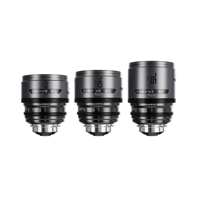 DZOFILM Pavo 2x Anamorphic Prime A Set (28/40/75mm T2.1, Blue Coating, PL & EF)