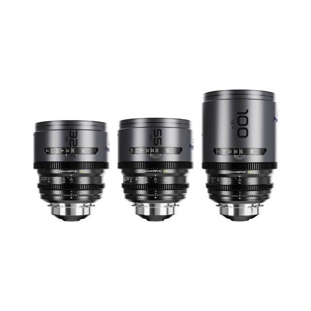 DZOFILM Pavo 2x Anamorphic Prime B Set (32/55/100mm T2.1, Blue Coating, PL & EF)