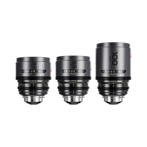 DZOFILM Pavo 2x Anamorphic Prime 3-Lens B Set (32/55/100mm T2.1, Neutral Coating, PL & EF)