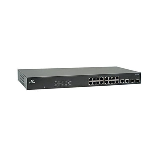 Etherwan Unmanaged 16-Port Gigabit Poe Ethernet Switch With 2-Port Sfp And 2-Port Rj45