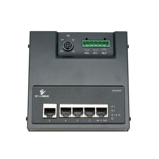 Etherwan Hardened Unmanaged 4-Port Gigabit Poe & 1-Port Gigabit Rj45 Ethernet Switch