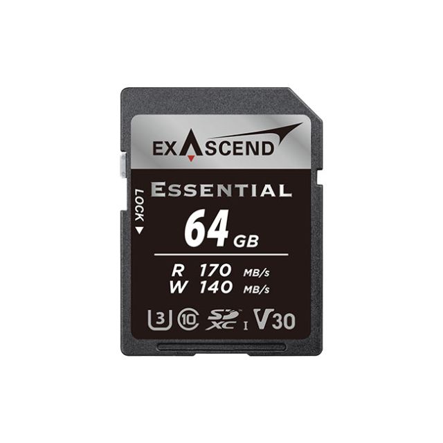 ExasCEnd 64Gb Essential Sdxc, Uhs-I, V30 Memory Card