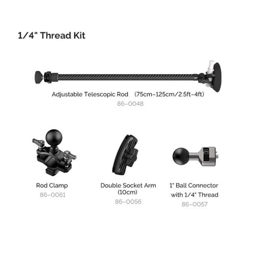 Movmax Adjustable Telescopic Rod - 1/4" Thread Kit