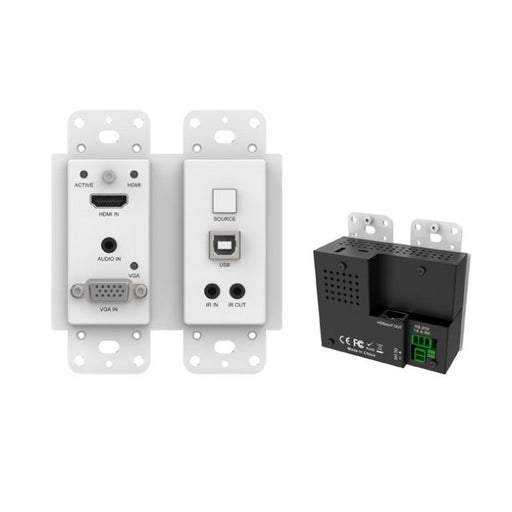 VigilLink 18Gbps 2x1 HDMI/VGA Wall Plate Transmitter with Auto-Switching (40m, White)