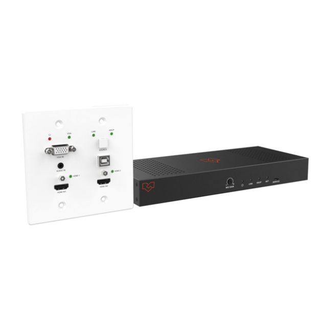 Vigillink 18Gbps 3X1 2XHDMI/Vga Wall Plate Transmitter And ReCEiver With Auto-Switching (40M, White, Tx/Rx PaIR)
