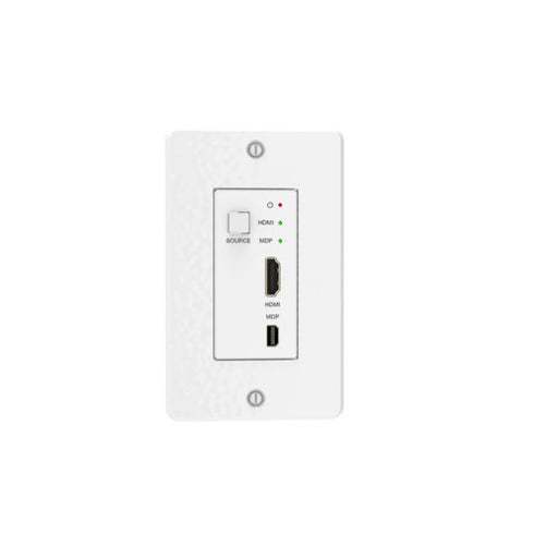 VigilLink 18Gbps 2x1 HDMI/miniâ‚¬€œDP Wall Plate Transmitter with Auto-Switching (40m, White)
