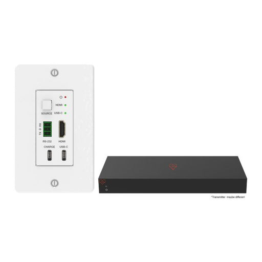 Vigillink 18Gbps 2X1 HDMI/USB-C Wall Plate Transmitter With Auto-Switching (40M, White)