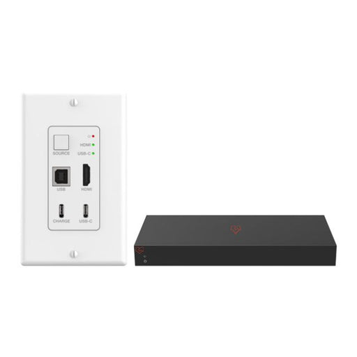 VigilLink 18Gbps 2x1 HDMI/USB-C Wall Plate Transmitter with Auto-Switching, USB2.0 and included Receiver