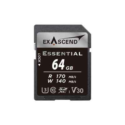 Exascend 64GB Essential SDXC, UHS-I, V30 Memory Card