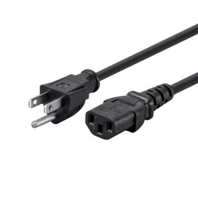 Genustech 10' Power Cord (NEMA 5-15P to IEC 60320 C13, 18AWG, 10A/1250W, 125V, 3-Prong, Black)