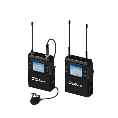 RGBvoice Dual-Channel UHF Wireless Lavalier Microphone System (1x Receiver, 1x Transmitter)